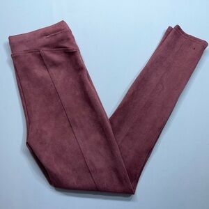 Spanx Faux Suede High Waisted Leggings Womens Size Small in Rich Rose Pink